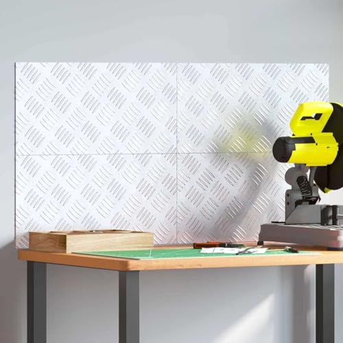 Qnhdfrt Aluminium Riffelblech Set 4 Stück 50 x 25 cm rutschfeste Treppenstufen Matten aus Metall für Innen und Außen Robustes Design mit Industriellem Look von Qnhdfrt