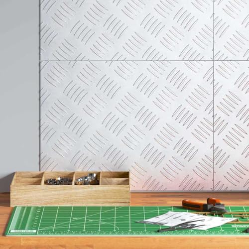 Qnhdfrt Aluminium Riffelbleche 4 Stück 40x30 cm rutschfeste Treppenstufenmatten aus Metall mit Gerippter Oberfläche für Innen und Außen Modernes Industrielles Design von Qnhdfrt