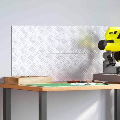 Qnhdfrt Aluminium Riffelbleche Treppenstufen Set 4 Stück 40 x 20 cm rutschfeste Stufenmatten mit Chevron Muster für Innen und Außen Modernes Design von Qnhdfrt
