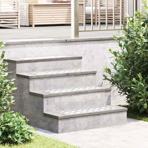 Qnhdfrt Aluminium Treppenstufen 60 x 20 cm 2 Stück rutschfeste Stufenmatten mit Geometrischem Design für Flur und Innenbereich Silber Modernes Minimalistisches Design von Qnhdfrt