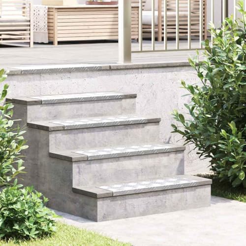 Qnhdfrt Aluminium Treppenstufen Set 10 Stück 60 x 18 cm rutschfeste Stufenmatten mit Geometrischem Design für Innen und Außen Modernes und Langlebiges Metall von Qnhdfrt