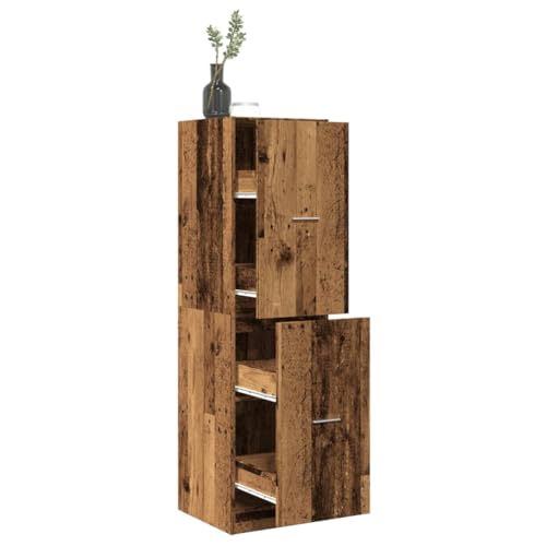 Qnhdfrt Apothekerschrank Altholz Holzwerkstoff 40x41x144,5 cm mit 4 Schubladen Praktischer Aufbewahrungsschrank für Küche Wohnzimmer und Büro Qnhdfrt Apothekerschrank Altholz Holzwerkstoff 40x41x144,5 cm mit 4 Schubladen Praktischer Aufbewahrungsschrank für Küche Wohnzimmer und Büro von Qnhdfrt