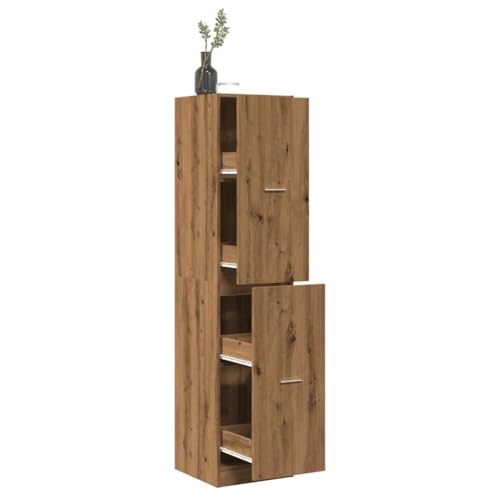 Qnhdfrt Apothekerschrank Artisan-Eiche Holzwerkstoff 40x41x174,5 cm mit 4 Schubladen Robust Langlebig für Küche Wohnzimmer Büro Aufbewahrung Organizer von Qnhdfrt