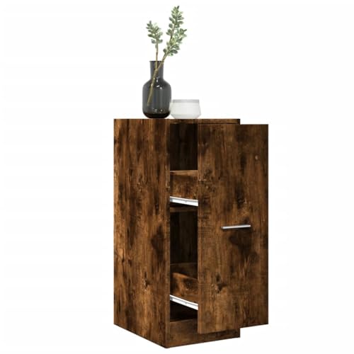 Qnhdfrt Apothekerschrank Aufbewahrungsschrank Klein Räuchereiche 30x41x77,5cm Holzwerkstoff mit 2 Schubladen Organizer für Küche Wohnzimmer Büro Qnhdfrt Apothekerschrank Aufbewahrungsschrank Klein Räuchereiche 30x41x77,5cm Holzwerkstoff mit 2 Schubladen Organizer für Küche Wohnzimmer Büro von Qnhdfrt