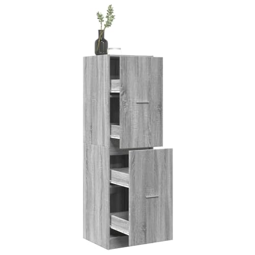 Qnhdfrt Apothekerschrank Grau Sonoma Holzwerkstoff mit 4 Schubladen 40x41x144.5 cm Robust und Vielseitig für Küche Wohnzimmer Büro Qnhdfrt Apothekerschrank Grau Sonoma Holzwerkstoff mit 4 Schubladen 40x41x144.5 cm Robust und Vielseitig für Küche Wohnzimmer Büro von Qnhdfrt