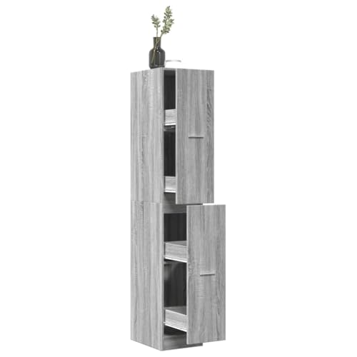 Qnhdfrt Apothekerschrank Grau Sonoma mit 4 Schubladen 30x41x174,5 cm Holzwerkstoff Aufbewahrungsschrank für Küche Wohnzimmer Büro Qnhdfrt Apothekerschrank Grau Sonoma mit 4 Schubladen 30x41x174,5 cm Holzwerkstoff Aufbewahrungsschrank für Küche Wohnzimmer Büro von Qnhdfrt