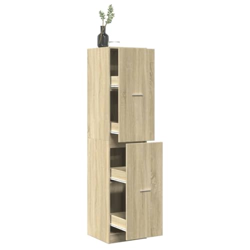 Qnhdfrt Apothekerschrank Sonoma-Eiche Holzwerkstoff 40x41x174,5 cm mit 4 Schubladen für Aufbewahrung in Küche Wohnzimmer oder Büro Robust Langlebig Organizer von Qnhdfrt