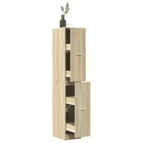 Qnhdfrt Apothekerschrank mit 4 Schubladen Sonoma-Eiche Holzwerkstoff 30x41x174,5cm Stauraum Organizer für Küche Bad Büro Qnhdfrt Apothekerschrank mit 4 Schubladen Sonoma-Eiche Holzwerkstoff 30x41x174,5cm Stauraum Organizer für Küche Bad Büro von Qnhdfrt