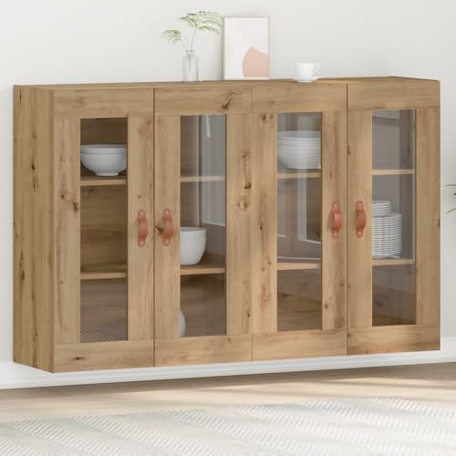 Qnhdfrt Artisan Eiche Sideboard 2 Stück aus massivem Holz Braun Rechteckig 69,5x34x90 cm mit Glasfachtüren und 8 Regalen für Esszimmer Wohnzimmer Moderne Aufbewahrung Qnhdfrt Artisan Eiche Sideboard 2 Stück aus massivem Holz Braun Rechteckig 69,5x34x90 cm mit Glasfachtüren und 8 Regalen für Esszimmer Wohnzimmer Moderne Aufbewahrung von Qnhdfrt
