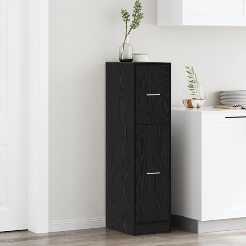 Qnhdfrt Aufbewahrungsschrank Schwarz Eiche Holzwerkstoff 30x41x118 cm Moderner Stauraum Schrank mit 3 Regalen für Wohnzimmer und Büro Qnhdfrt Aufbewahrungsschrank Schwarz Eiche Holzwerkstoff 30x41x118 cm Moderner Stauraum Schrank mit 3 Regalen für Wohnzimmer und Büro von Qnhdfrt