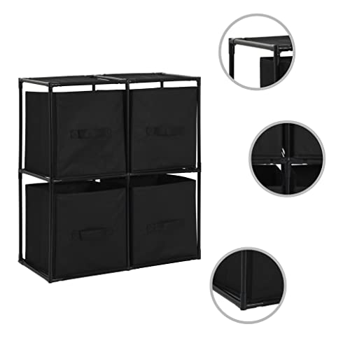 Qnhdfrt Aufbewahrungsschrank mit 4 Stoffkörben Schwarz Stahl Rahmen 63x30x71 cm Leicht und Elegant für Haushalt Büro Garten Qnhdfrt Aufbewahrungsschrank mit 4 Stoffkörben Schwarz Stahl Rahmen 63x30x71 cm Leicht und Elegant für Haushalt Büro Garten von Qnhdfrt