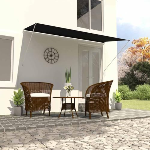 Qnhdfrt Ausziehbare Markise für Balkon Terrasse Fenster 300x150 cm Anthrazit mit Stahlrahmen und Polyestergewebe Effektiver Sonnenschutz Gartenbereich von Qnhdfrt