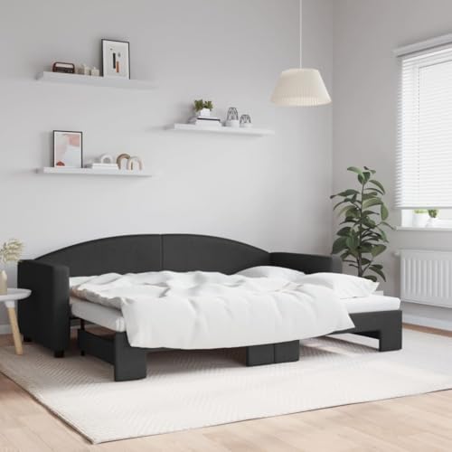 Qnhdfrt Ausziehbares 2-in-1 Tagesbett Schwarz als Sofa und Doppelbett Modernes Design mit Stabilem Holz-Metall Rahmen 80x200 cm für Wohnzimmer und Gästezimmer Qnhdfrt Ausziehbares 2-in-1 Tagesbett Schwarz als Sofa und Doppelbett Modernes Design mit Stabilem Holz-Metall Rahmen 80x200 cm für Wohnzimmer und Gästezimmer von Qnhdfrt