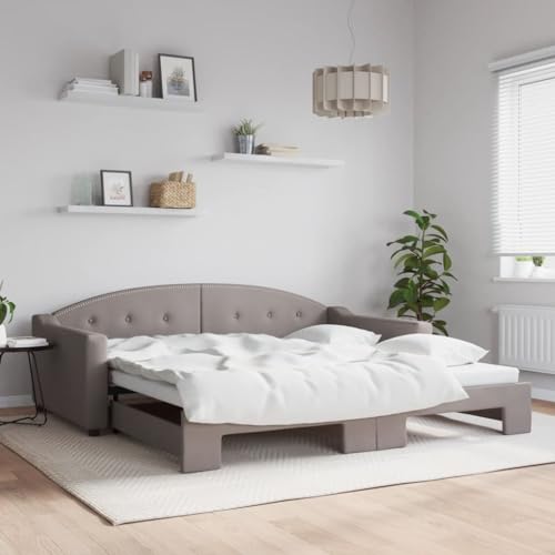 Qnhdfrt Ausziehbares 2-in-1 Tagesbett als Sofa und Doppelbett Taupe 100x200 cm mit Robustem Holz-Metall Rahmen und Atmungsaktivem Stoff für Wohnzimmer Schlafzimmer Gästezimmer Qnhdfrt Ausziehbares 2-in-1 Tagesbett als Sofa und Doppelbett Taupe 100x200 cm mit Robustem Holz-Metall Rahmen und Atmungsaktivem Stoff für Wohnzimmer Schlafzimmer Gästezimmer von Qnhdfrt