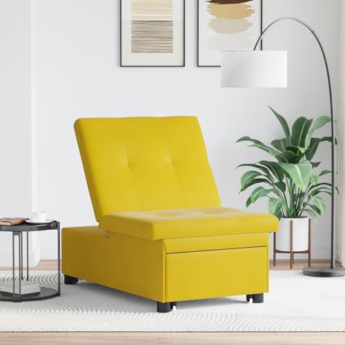 Qnhdfrt Ausziehbares Schlafsofa 3-in-1 in Gelb aus Samt, Kompakt Sofa Bett mit 3 Liegepositionen für Wohnzimmer und kleine Räume Qnhdfrt Ausziehbares Schlafsofa 3-in-1 in Gelb aus Samt, Kompakt Sofa Bett mit 3 Liegepositionen für Wohnzimmer und kleine Räume von Qnhdfrt