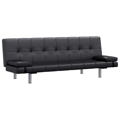 Qnhdfrt Ausziehbares Schlafsofa Schwarz Kunstleder mit 2 Kissen 168 cm Sofa Bett Gästebett für Wohnzimmer Kleine Räume Modern Robust Holzrahmen Verstellbare Rückenlehne Qnhdfrt Ausziehbares Schlafsofa Schwarz Kunstleder mit 2 Kissen 168 cm Sofa Bett Gästebett für Wohnzimmer Kleine Räume Modern Robust Holzrahmen Verstellbare Rückenlehne von Qnhdfrt