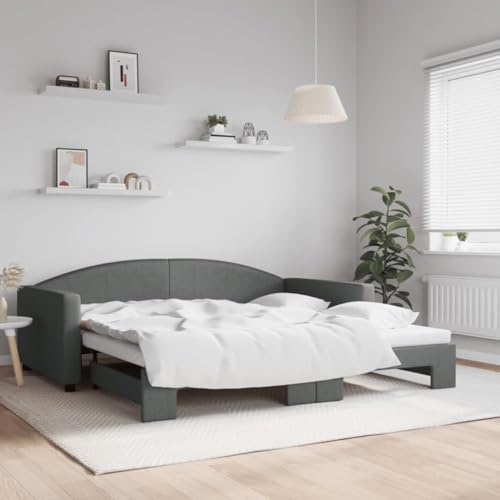 Qnhdfrt Ausziehbares Tagesbett 2 in 1 als Sofa und Doppelbett Dunkelgrau Modernes Design mit Stabilem Holz-Metall Rahmen 223 x 110 x 75 cm Platzsparend für Wohnzimmer Schlafzimmer und Gästezimmer Qnhdfrt Ausziehbares Tagesbett 2 in 1 als Sofa und Doppelbett Dunkelgrau Modernes Design mit Stabilem Holz-Metall Rahmen 223 x 110 x 75 cm Platzsparend für Wohnzimmer Schlafzimmer und Gästezimmer von Qnhdfrt
