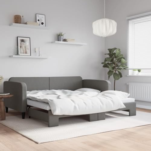 Qnhdfrt Ausziehbares Tagesbett Dunkelgrau 223 x 110 cm 2 in 1 Schlafsofa mit Rollkasten als Doppelbett Strapazierfähiger Stoff und Robuste Holz Metall Konstruktion für Wohnzimmer und Gästezimmer Qnhdfrt Ausziehbares Tagesbett Dunkelgrau 223 x 110 cm 2 in 1 Schlafsofa mit Rollkasten als Doppelbett Strapazierfähiger Stoff und Robuste Holz Metall Konstruktion für Wohnzimmer und Gästezimmer von Qnhdfrt