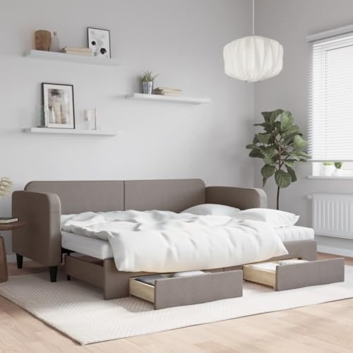 Qnhdfrt Ausziehbares Tagesbett mit Stauraum 223x90x75 cm Taupe 2 in 1 Schlafsofa für Gästezimmer und Wohnbereich Qnhdfrt Ausziehbares Tagesbett mit Stauraum 223x90x75 cm Taupe 2 in 1 Schlafsofa für Gästezimmer und Wohnbereich von Qnhdfrt