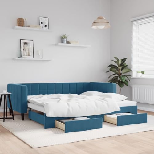 Qnhdfrt Ausziehbares Tagesbett mit Stauraum Samt Blau 223x100 cm 2 in 1 Schlafsofa für Gästezimmer und Wohnbereich Qnhdfrt Ausziehbares Tagesbett mit Stauraum Samt Blau 223x100 cm 2 in 1 Schlafsofa für Gästezimmer und Wohnbereich von Qnhdfrt