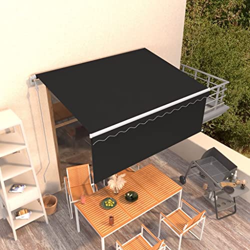 Qnhdfrt Automatisch Einziehbare Klemmmarkise mit Volant 300 x 250 cm Anthrazit Weiß Rahmen für Balkon Terrasse Garten Außenbereich Qnhdfrt Automatisch Einziehbare Klemmmarkise mit Volant 300 x 250 cm Anthrazit Weiß Rahmen für Balkon Terrasse Garten Außenbereich von Qnhdfrt