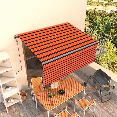 Qnhdfrt Automatisch Einziehbare Markise mit Volant 3,5x2,5m Orange Braun Fernbedienung Aluminium Rahmen UV-beständig für Terrasse Balkon Garten Qnhdfrt Automatisch Einziehbare Markise mit Volant 3,5x2,5m Orange Braun Fernbedienung Aluminium Rahmen UV-beständig für Terrasse Balkon Garten von Qnhdfrt