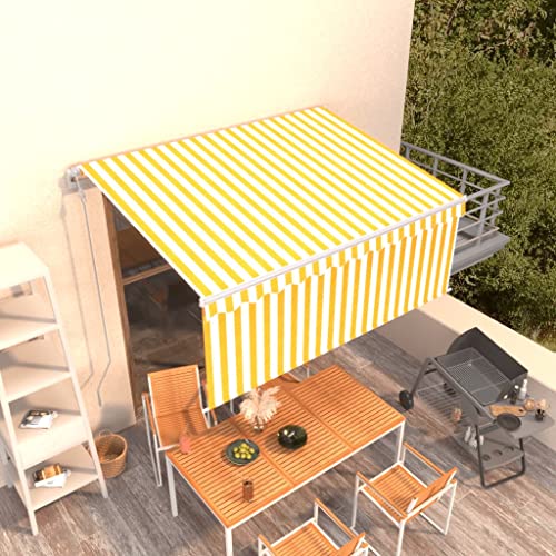 Qnhdfrt Automatisch Einziehbare Markise mit Volant 3x2,5 m Gelb Weiß Sonnenschutz für Terrasse Balkon Garten Outdoor mit Fernbedienung und Handkurbel Qnhdfrt Automatisch Einziehbare Markise mit Volant 3x2,5 m Gelb Weiß Sonnenschutz für Terrasse Balkon Garten Outdoor mit Fernbedienung und Handkurbel von Qnhdfrt