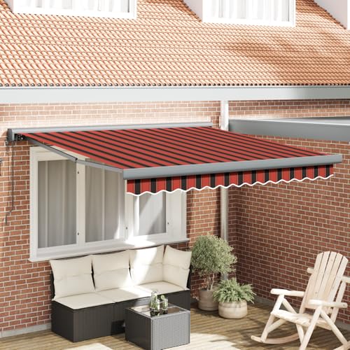 Qnhdfrt Automatische Ausziehbare Markise für Balkon und Terrasse 300x250 cm Orange-Braun Gestreift Polyester Sonnenschutz Außenbereich Qnhdfrt Automatische Ausziehbare Markise für Balkon und Terrasse 300x250 cm Orange-Braun Gestreift Polyester Sonnenschutz Außenbereich von Qnhdfrt
