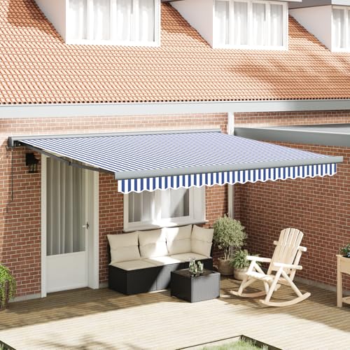 Qnhdfrt Automatische Einziehbare Markise Blau Weiß Gestreift 350x250 cm UV-Beständig mit Verstellbarem Winkel für Terrasse und Garten Sonnenschutz Qnhdfrt Automatische Einziehbare Markise Blau Weiß Gestreift 350x250 cm UV-Beständig mit Verstellbarem Winkel für Terrasse und Garten Sonnenschutz von Qnhdfrt