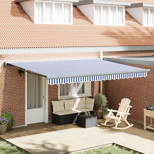 Qnhdfrt Automatische Einziehbare Markise Blau Weiß Gestreift 450x300 cm Ausziehbarer Sonnenschutz für Garten und Terrasse mit Robustem Polyester Stoff Matt Oberfläche Qnhdfrt Automatische Einziehbare Markise Blau Weiß Gestreift 450x300 cm Ausziehbarer Sonnenschutz für Garten und Terrasse mit Robustem Polyester Stoff Matt Oberfläche von Qnhdfrt