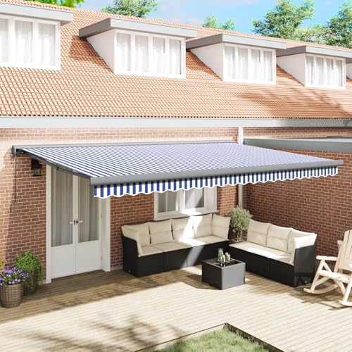 Qnhdfrt Automatische Einziehbare Markise Blau Weiß Gestreift 500x300 cm Gelenkarmmodell mit Polyester Stoff für Balkon Terrasse Garten Schatten und Stil Qnhdfrt Automatische Einziehbare Markise Blau Weiß Gestreift 500x300 cm Gelenkarmmodell mit Polyester Stoff für Balkon Terrasse Garten Schatten und Stil von Qnhdfrt