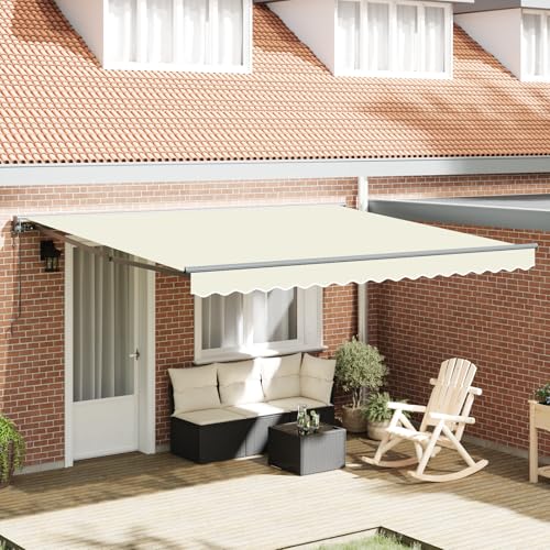Qnhdfrt Automatische Einziehbare Markise Creme 350x250 cm für Balkon und Terrasse, Ausziehbarer Sonnenschutz mit Verstellbarem Winkel, Robustes Polyester Qnhdfrt Automatische Einziehbare Markise Creme 350x250 cm für Balkon und Terrasse, Ausziehbarer Sonnenschutz mit Verstellbarem Winkel, Robustes Polyester von Qnhdfrt