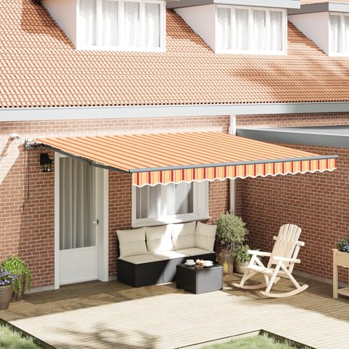Qnhdfrt Automatische Einziehbare Markise Gelb Orange Gestreift 400x300 cm für Balkon Terrasse Garten – Robustes Polyester Sonnensegel mit Einfacher Bedienung Qnhdfrt Automatische Einziehbare Markise Gelb Orange Gestreift 400x300 cm für Balkon Terrasse Garten – Robustes Polyester Sonnensegel mit Einfacher Bedienung von Qnhdfrt