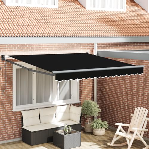 Qnhdfrt Automatische Einziehbare Markise Schwarz 350x250 cm Polyester Sonnenschutz für Balkon und Terrasse mit Verstellbarem Winkel UV-Schutz Outdoor Qnhdfrt Automatische Einziehbare Markise Schwarz 350x250 cm Polyester Sonnenschutz für Balkon und Terrasse mit Verstellbarem Winkel UV-Schutz Outdoor von Qnhdfrt