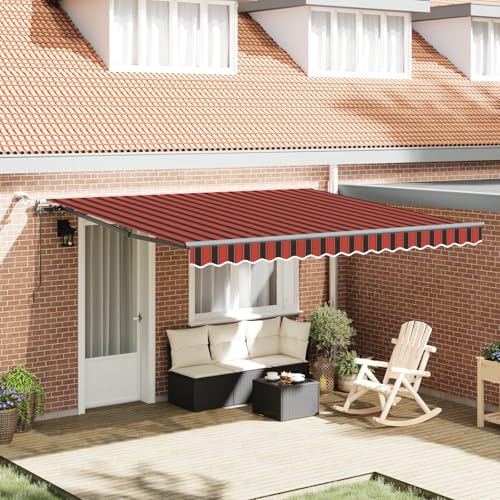 Qnhdfrt Automatische Einziehbare Markise mit LED Sonnenschutz für Terrasse Balkon Garten 400x350 cm Orange Braun Streifenmuster Robust UV-beständig Polyester Qnhdfrt Automatische Einziehbare Markise mit LED Sonnenschutz für Terrasse Balkon Garten 400x350 cm Orange Braun Streifenmuster Robust UV-beständig Polyester von Qnhdfrt