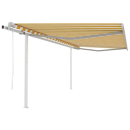 Qnhdfrt Automatische Einziehbare Markise mit Pfosten 4x3,5 m Gelb Weiß Sonnenschutz für Terrasse Balkon Garten mit Fernbedienung und Handkurbel Qnhdfrt Automatische Einziehbare Markise mit Pfosten 4x3,5 m Gelb Weiß Sonnenschutz für Terrasse Balkon Garten mit Fernbedienung und Handkurbel von Qnhdfrt