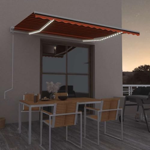 Qnhdfrt Automatische Markise 450x350 Orange Braun mit Windsensor Fernbedienung LED Beleuchtung Pulverbeschichteter Alurahmen Markisenstoff für Terrasse Balkon Garten Qnhdfrt Automatische Markise 450x350 Orange Braun mit Windsensor Fernbedienung LED Beleuchtung Pulverbeschichteter Alurahmen Markisenstoff für Terrasse Balkon Garten von Qnhdfrt