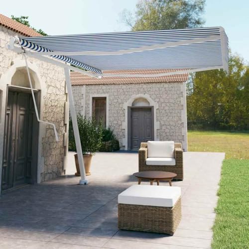 Qnhdfrt Automatische Standmarkise 400x350 cm Blau/Weiß mit Fernbedienung und Kurbel für Balkon Terrasse Garten Sonnenschutz im Außenbereich Qnhdfrt Automatische Standmarkise 400x350 cm Blau/Weiß mit Fernbedienung und Kurbel für Balkon Terrasse Garten Sonnenschutz im Außenbereich von Qnhdfrt
