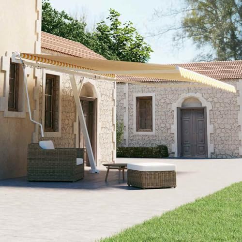 Qnhdfrt Automatische Standmarkise Gelb/Weiß 450x300 cm Freistehend mit Fernbedienung und Kurbel für Terrasse Garten und Balkon Sonnenschutz Outdoor Qnhdfrt Automatische Standmarkise Gelb/Weiß 450x300 cm Freistehend mit Fernbedienung und Kurbel für Terrasse Garten und Balkon Sonnenschutz Outdoor von Qnhdfrt
