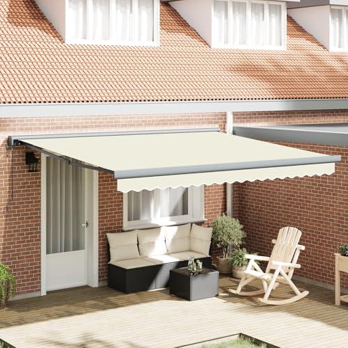 Qnhdfrt Automatische einziehbare Klemmmarkise Creme 400x300 cm, Manuell bedienbare Ausziehbare Markise für Terrasse Balkon Garten, Robuster Aluminiumrahmen mit strapazierfähigem Polyesterstoff Qnhdfrt Automatische einziehbare Klemmmarkise Creme 400x300 cm, Manuell bedienbare Ausziehbare Markise für Terrasse Balkon Garten, Robuster Aluminiumrahmen mit strapazierfähigem Polyesterstoff von Qnhdfrt