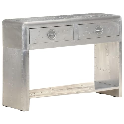 Qnhdfrt Aviator Sideboard Metall Schrank Silber 110x35x75 cm mit Schubladen und Regal für Flur Wohnzimmer Industrial Design Qnhdfrt Aviator Sideboard Metall Schrank Silber 110x35x75 cm mit Schubladen und Regal für Flur Wohnzimmer Industrial Design von Qnhdfrt