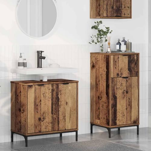 Qnhdfrt Badezimmermöbel Set 2 TLG Altholz 39,5 x 36 x 88 cm Hochschrank mit Schublade und Regalen Modernes Design für kleine und große Badezimmer Qnhdfrt Badezimmermöbel Set 2 TLG Altholz 39,5 x 36 x 88 cm Hochschrank mit Schublade und Regalen Modernes Design für kleine und große Badezimmer von Qnhdfrt