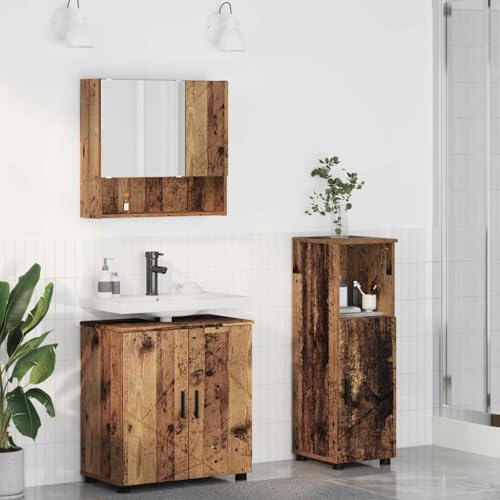 Qnhdfrt Badezimmermöbel Set 3-teilig Altholz 61 x 35 x 64 cm Holzwerkstoff Modernes Design mit Spiegelschrank und Waschbeckenunterschrank für kleine Badzimmer Qnhdfrt Badezimmermöbel Set 3-teilig Altholz 61 x 35 x 64 cm Holzwerkstoff Modernes Design mit Spiegelschrank und Waschbeckenunterschrank für kleine Badzimmer von Qnhdfrt