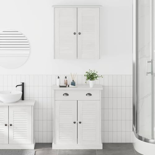 Qnhdfrt Badezimmermöbel Set VIGO 2er Kiefer massiv 67,5x34x80 cm, rustikales Sideboard mit 4 Türen 1 Schublade 4 Regalen, robuster Badschrank schmal, Medizinschrank & Badregal für kleine Räume Qnhdfrt Badezimmermöbel Set VIGO 2er Kiefer massiv 67,5x34x80 cm, rustikales Sideboard mit 4 Türen 1 Schublade 4 Regalen, robuster Badschrank schmal, Medizinschrank & Badregal für kleine Räume von Qnhdfrt