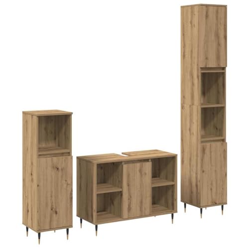Qnhdfrt Badezimmerschrank 3-teilig 30x30x180 cm Artisan Eiche Holzwerkstand Hochschrank mit sparsamer Tiefe Modernes Design und einfache Pflege für kleine WC und Küche Qnhdfrt Badezimmerschrank 3-teilig 30x30x180 cm Artisan Eiche Holzwerkstand Hochschrank mit sparsamer Tiefe Modernes Design und einfache Pflege für kleine WC und Küche von Qnhdfrt