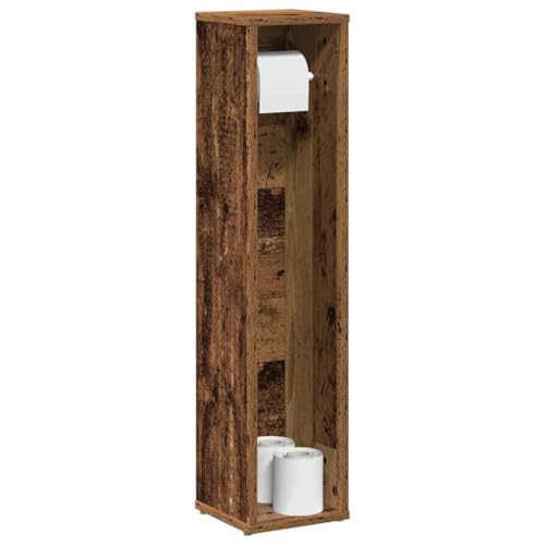 Qnhdfrt Badezimmerschrank Altholz 20,5x20x90 cm mit integriertem Papierrollenhalter aus robustem Holzwerkstoff platzsparend für kleines Bad WC oder Gästebad Qnhdfrt Badezimmerschrank Altholz 20,5x20x90 cm mit integriertem Papierrollenhalter aus robustem Holzwerkstoff platzsparend für kleines Bad WC oder Gästebad von Qnhdfrt