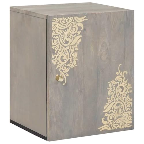 Qnhdfrt Badezimmerschrank Grau 38x33x48 cm aus massiver Mangoholz Vintage Badmöbel mit 1 Tür edlem Goldknopf praktischer Medizinschrank für kleine Räume schmal Qnhdfrt Badezimmerschrank Grau 38x33x48 cm aus massiver Mangoholz Vintage Badmöbel mit 1 Tür edlem Goldknopf praktischer Medizinschrank für kleine Räume schmal von Qnhdfrt