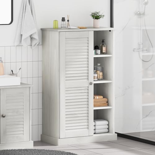 Qnhdfrt Badezimmerschrank Weiß Schmal Klein 68 x 34 x 110 cm aus Massivholz Kiefer mit Mehreren Fächern für Stauraum im Bad Gäste-WC und Waschküche Robustes Design Qnhdfrt Badezimmerschrank Weiß Schmal Klein 68 x 34 x 110 cm aus Massivholz Kiefer mit Mehreren Fächern für Stauraum im Bad Gäste-WC und Waschküche Robustes Design von Qnhdfrt