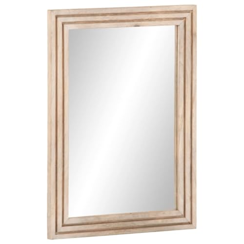 Qnhdfrt Badezimmerspiegel 50x70 cm Massiv Mangoholz Gebleicht mit Wandmontage Badspiegel klare Spiegelung für kleine Badezimmer Gäste-WC Qnhdfrt Badezimmerspiegel 50x70 cm Massiv Mangoholz Gebleicht mit Wandmontage Badspiegel klare Spiegelung für kleine Badezimmer Gäste-WC von Qnhdfrt