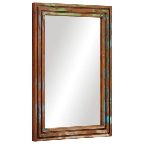 Qnhdfrt Badezimmerspiegel 50x70 cm aus massiver Akazie Altholz Optik mit Wandmontage Badspiegel Klarer Reflexion platzsparend Badschrank Komplement für kleines Bad Gäste WC & Flur Qnhdfrt Badezimmerspiegel 50x70 cm aus massiver Akazie Altholz Optik mit Wandmontage Badspiegel Klarer Reflexion platzsparend Badschrank Komplement für kleines Bad Gäste WC & Flur von Qnhdfrt